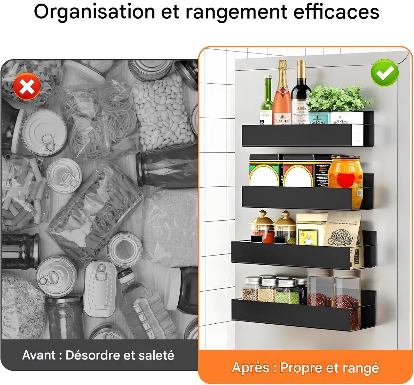 Étagères Magnétiques en Métal Noir – Pratiques & Élégantes