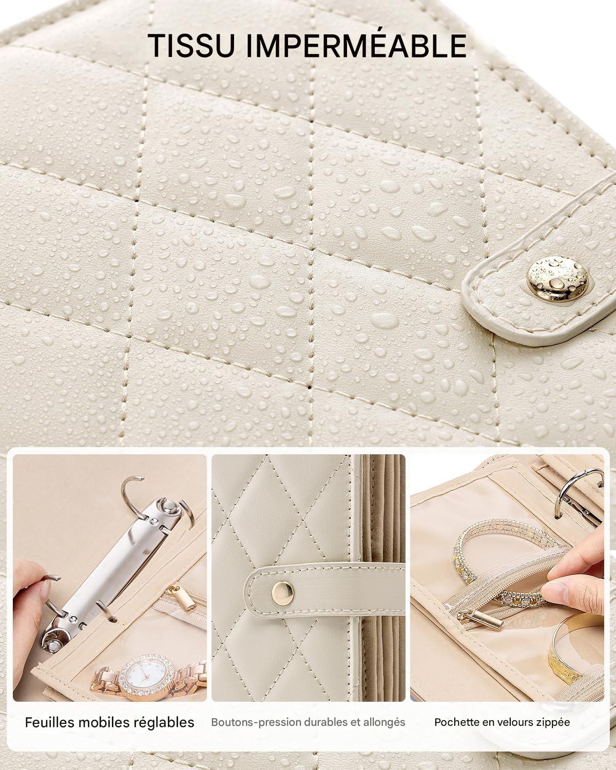 Organisateur de bijoux avec pochettes détachables