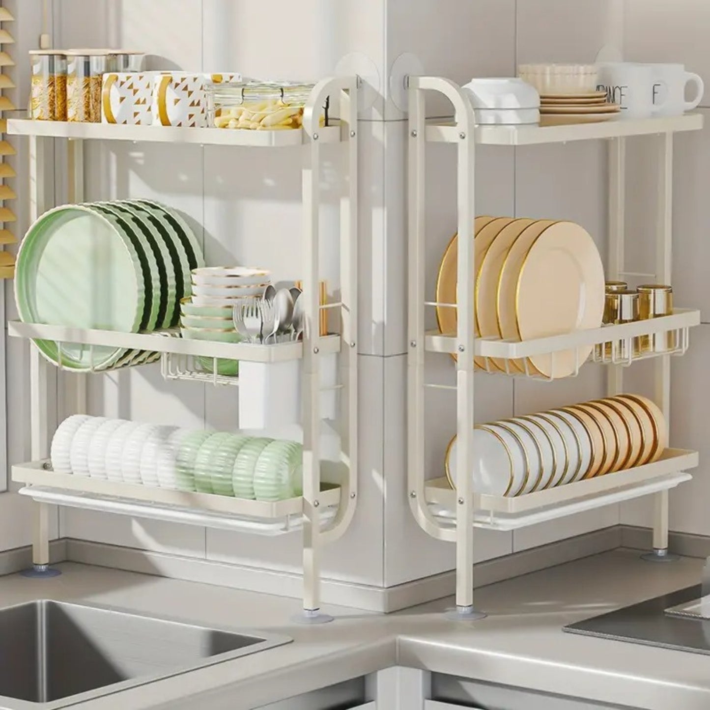 Égouttoir à Vaisselle 3 Niveaux – Organisateur de Cuisine Polyvalent