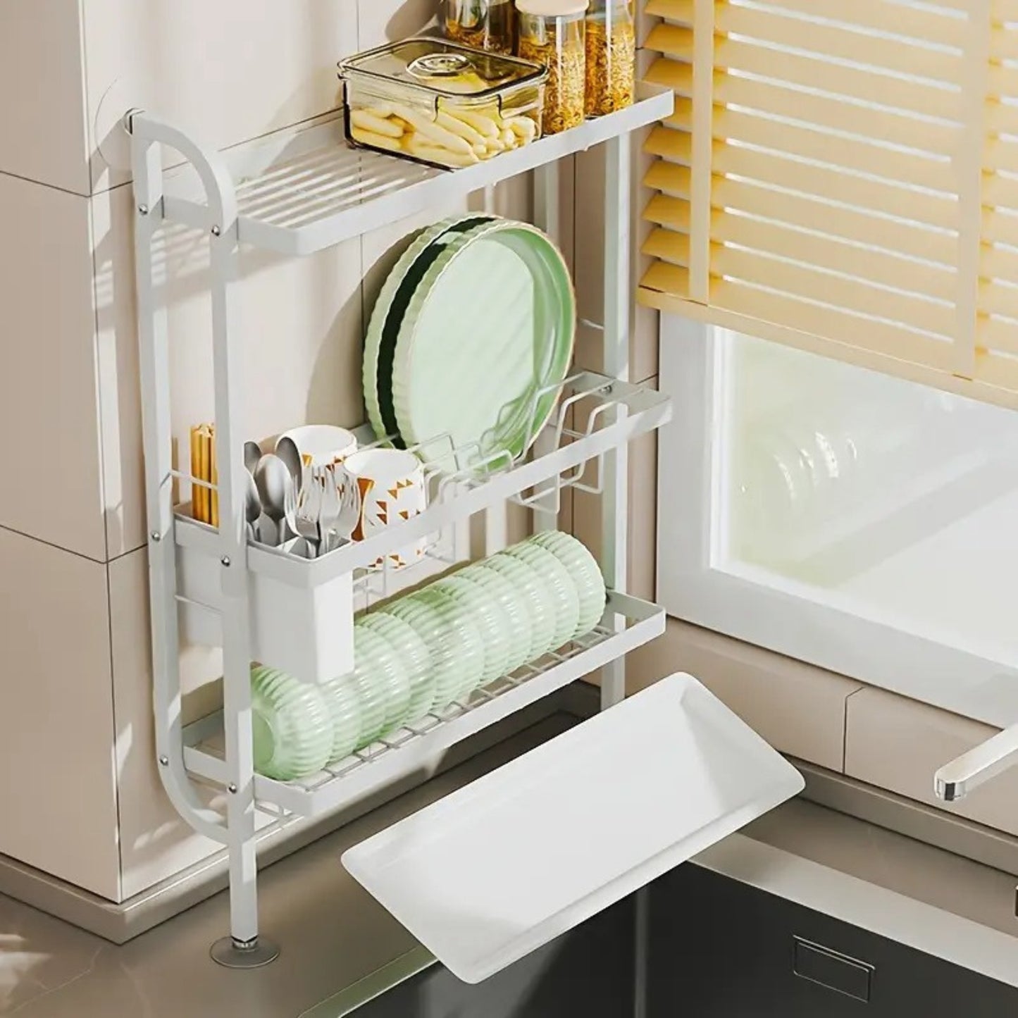 Égouttoir à Vaisselle 3 Niveaux – Organisateur de Cuisine Polyvalent