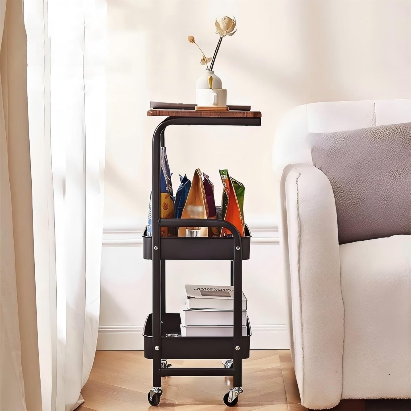 Chariot de Rangement 3 niveaux – Solide, pratique et multifonction