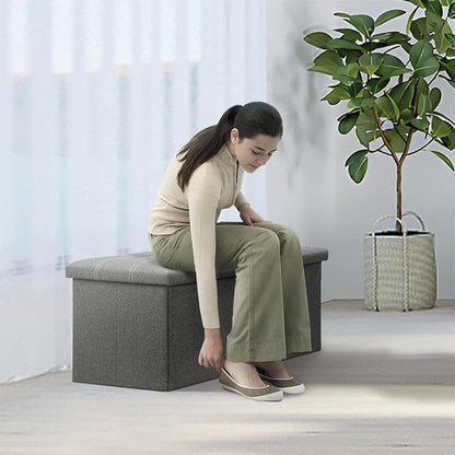 Pouf de Rangement Pliable – Le coffre discret qui fait disparaître le désordre en quelques secondes