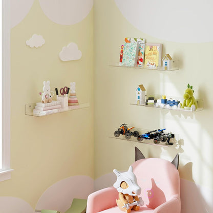 Étagères Murales Transparentes en Acrylique – Fixation Sans Perçage