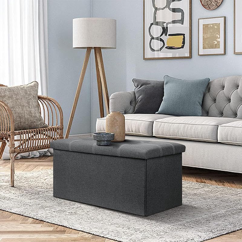 Pouf de Rangement Pliable – Le coffre discret qui fait disparaître le désordre en quelques secondes