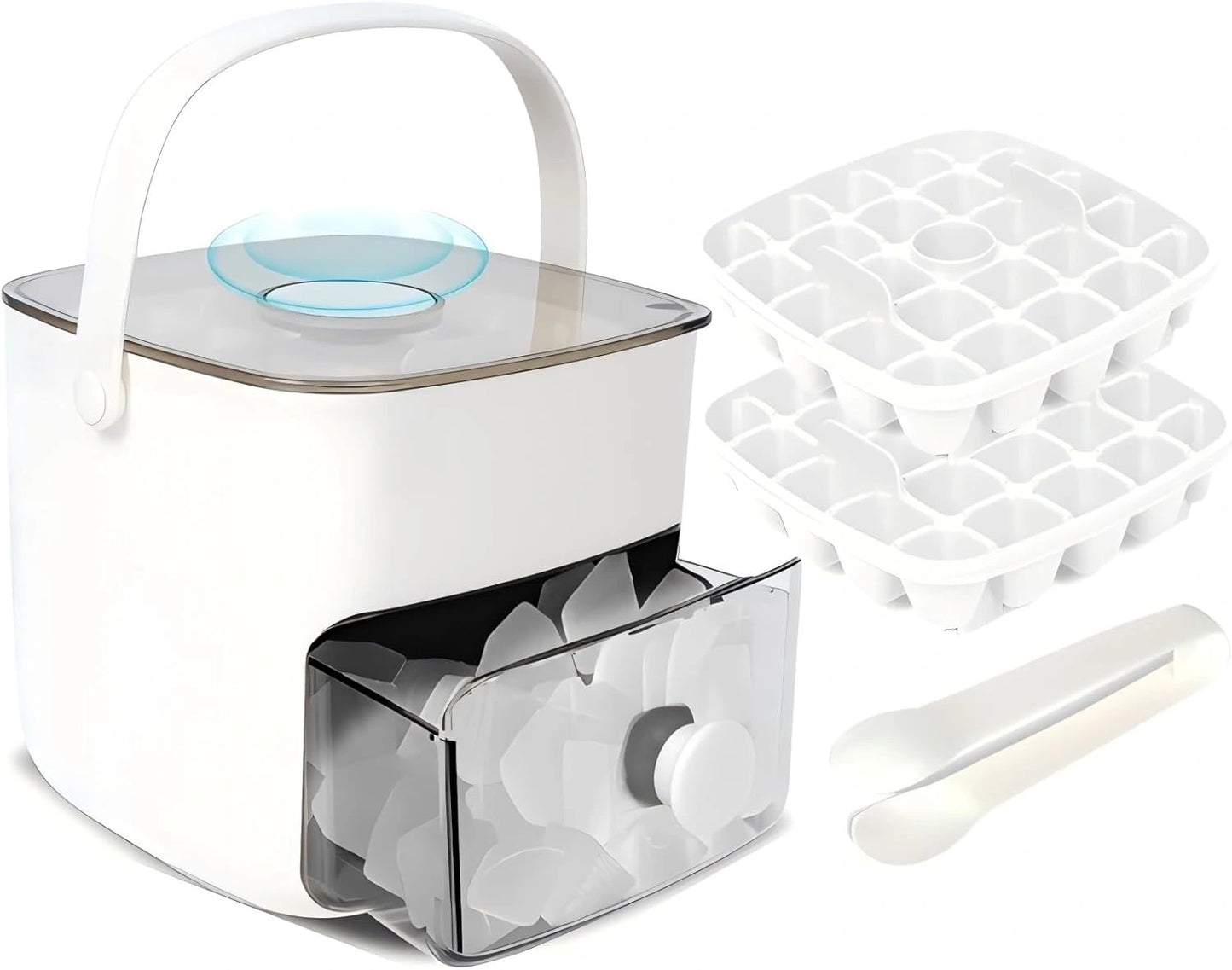 Bac à Glaçons avec Couvercle et Bac de Stockage – Démoulage Facile, Empilable, Sans BPA