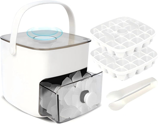 Bac à Glaçons avec Couvercle et Bac de Stockage – Démoulage Facile, Empilable, Sans BPA