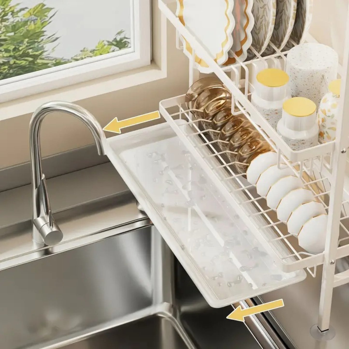 Égouttoir à Vaisselle 3 Niveaux – Organisateur de Cuisine Polyvalent