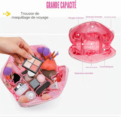 Trousse de Maquillage Pliable avec Compartiments – Compacte & Ultra-Organisée