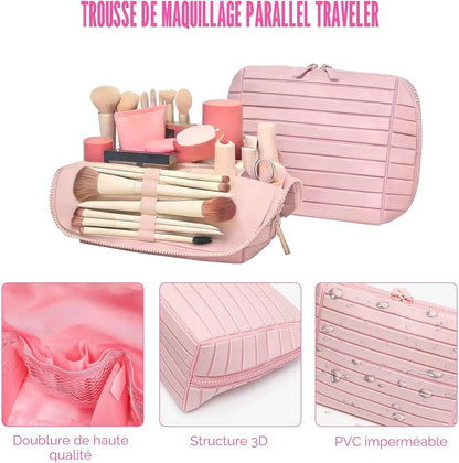 Trousse de Maquillage Pliable avec Compartiments – Compacte & Ultra-Organisée