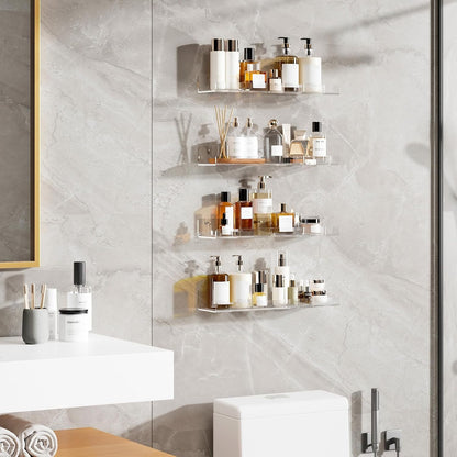 Étagères Murales Transparentes en Acrylique – Fixation Sans Perçage