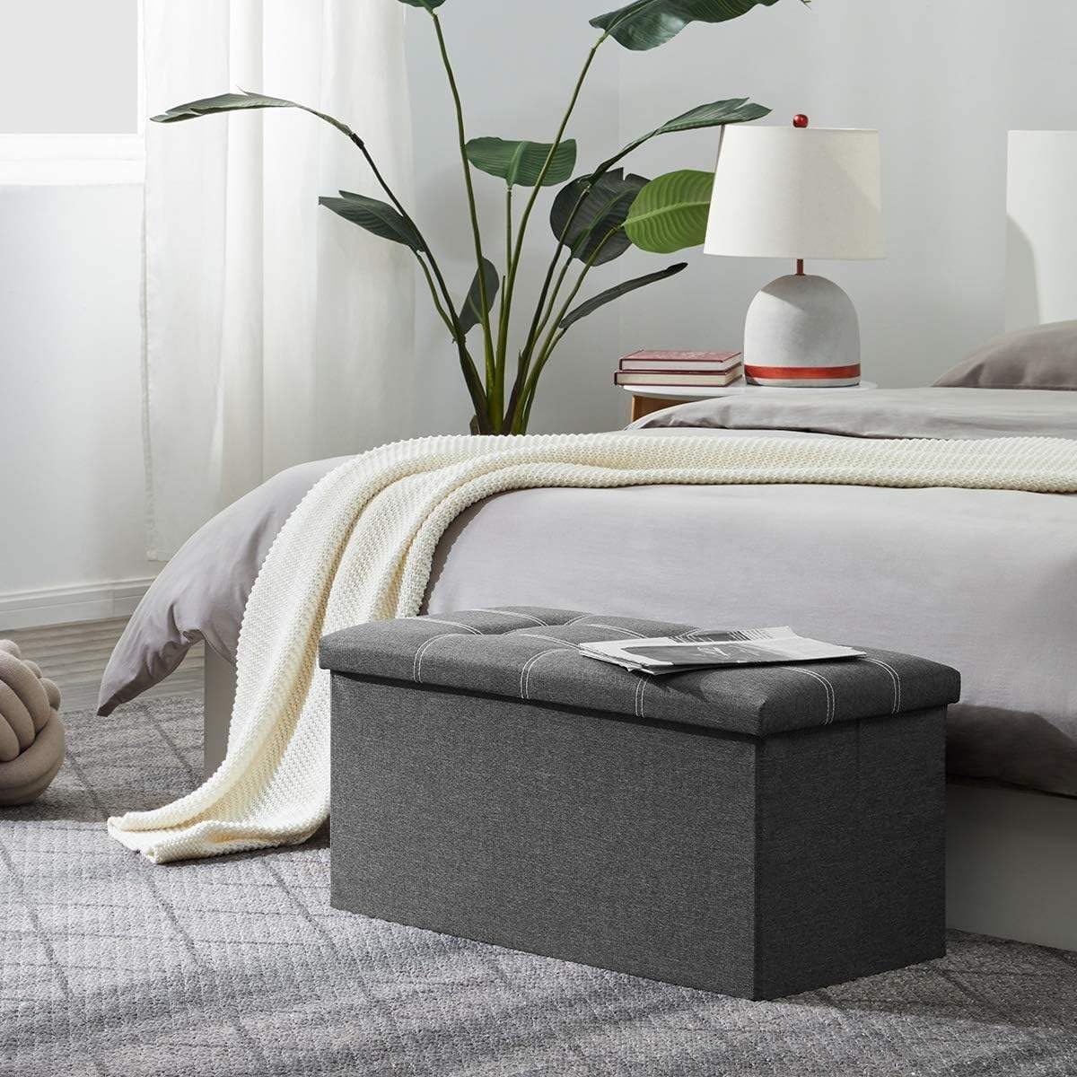 Pouf de Rangement Pliable – Le coffre discret qui fait disparaître le désordre en quelques secondes