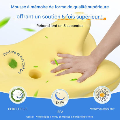 Oreiller ergonomique cervical en mousse à mémoire de forme : un soutien orthopédique conçu avec des praticiens