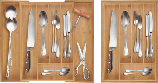 Range-couverts extensible en bambou premium – Organisation parfaite de vos tiroirs