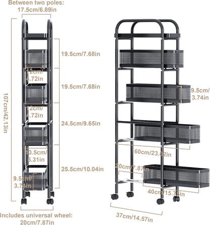 Chariot de Rangement Coulissante Slim – Optimisez chaque centimètre de votre maison