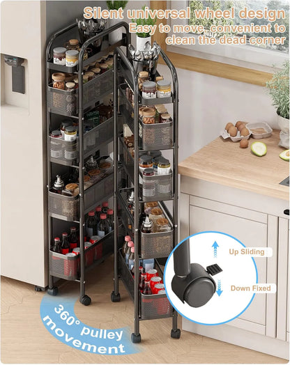 Chariot de Rangement Coulissante Slim – Optimisez chaque centimètre de votre maison