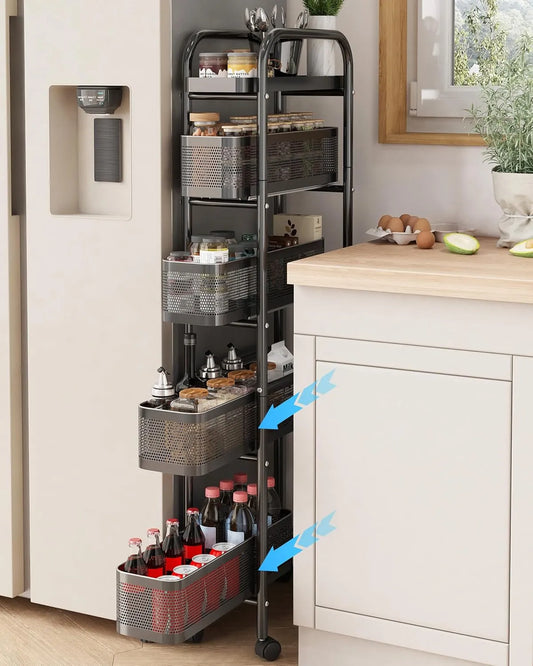 Chariot de Rangement Coulissante Slim – Optimisez chaque centimètre de votre maison