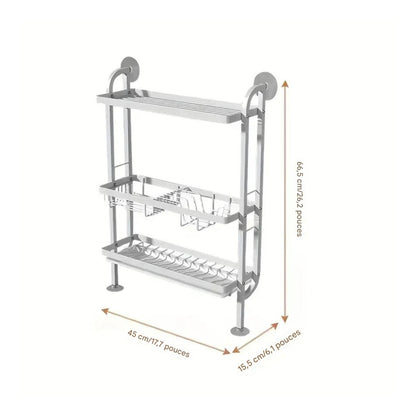 Égouttoir à Vaisselle 3 Niveaux – Organisateur de Cuisine Polyvalent