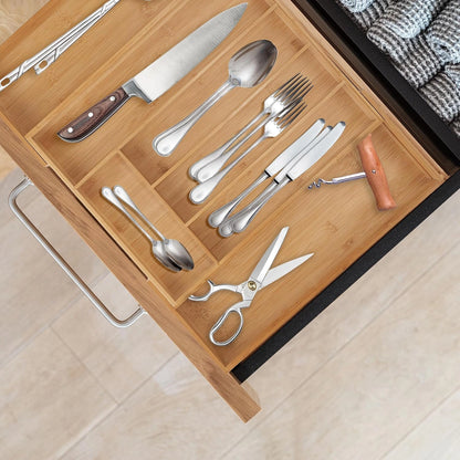 Range-couverts extensible en bambou premium – Organisation parfaite de vos tiroirs
