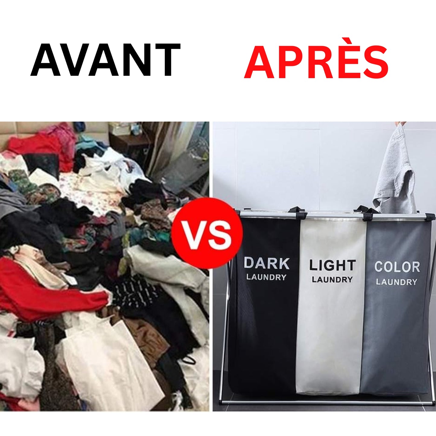 Panier à Linge – Clair / Foncé / Couleur