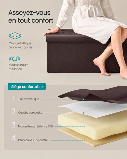 Pouf de Rangement Pliable – Le coffre discret qui fait disparaître le désordre en quelques secondes