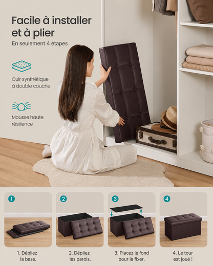 Pouf de Rangement Pliable – Le coffre discret qui fait disparaître le désordre en quelques secondes