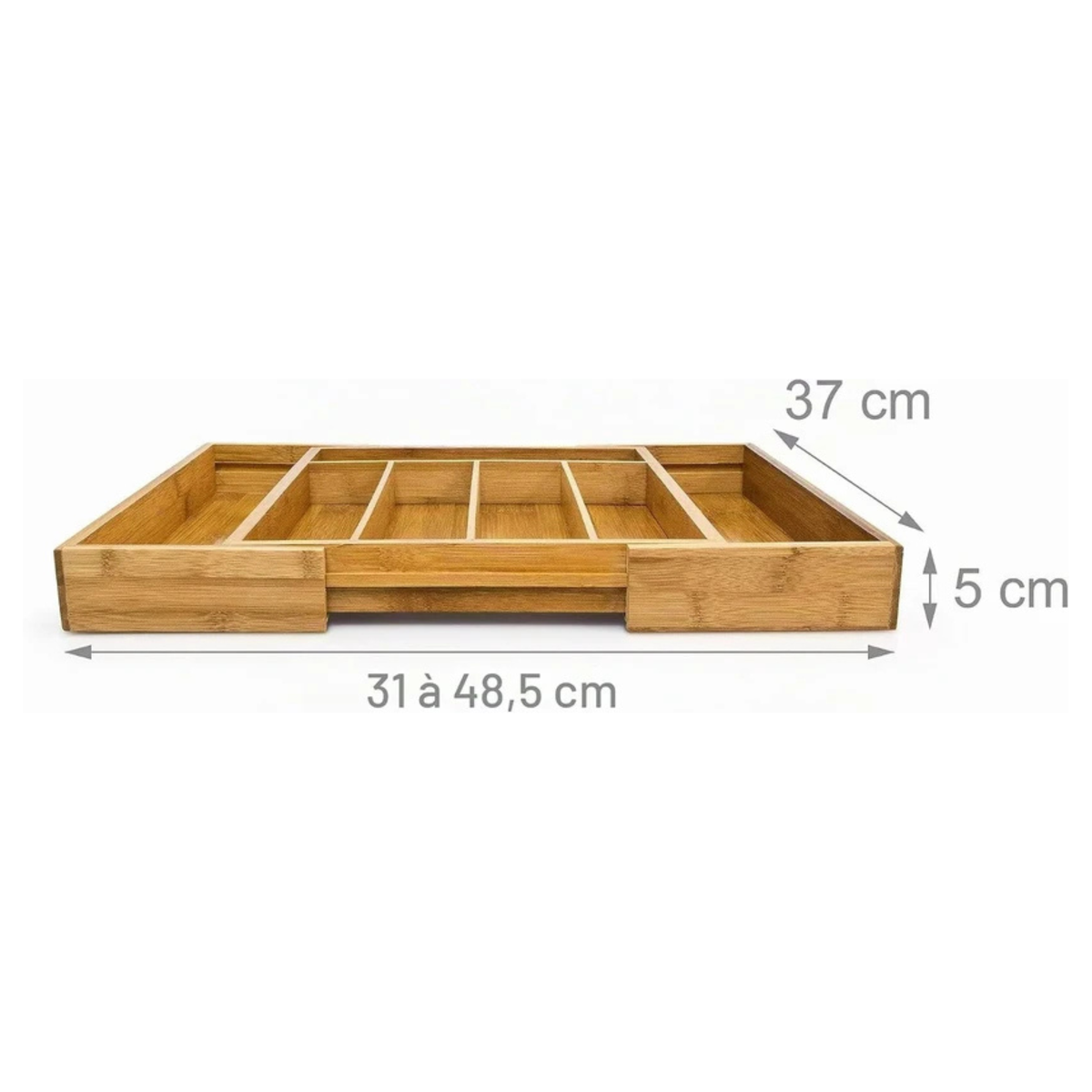 Range-couverts extensible en bambou premium – Organisation parfaite de vos tiroirs