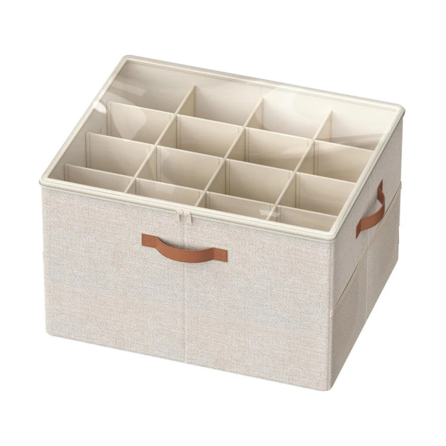 Organiseur à Chaussures Pliable & Modulable avec Fenêtre Transparente, Poches Filet & Poignée