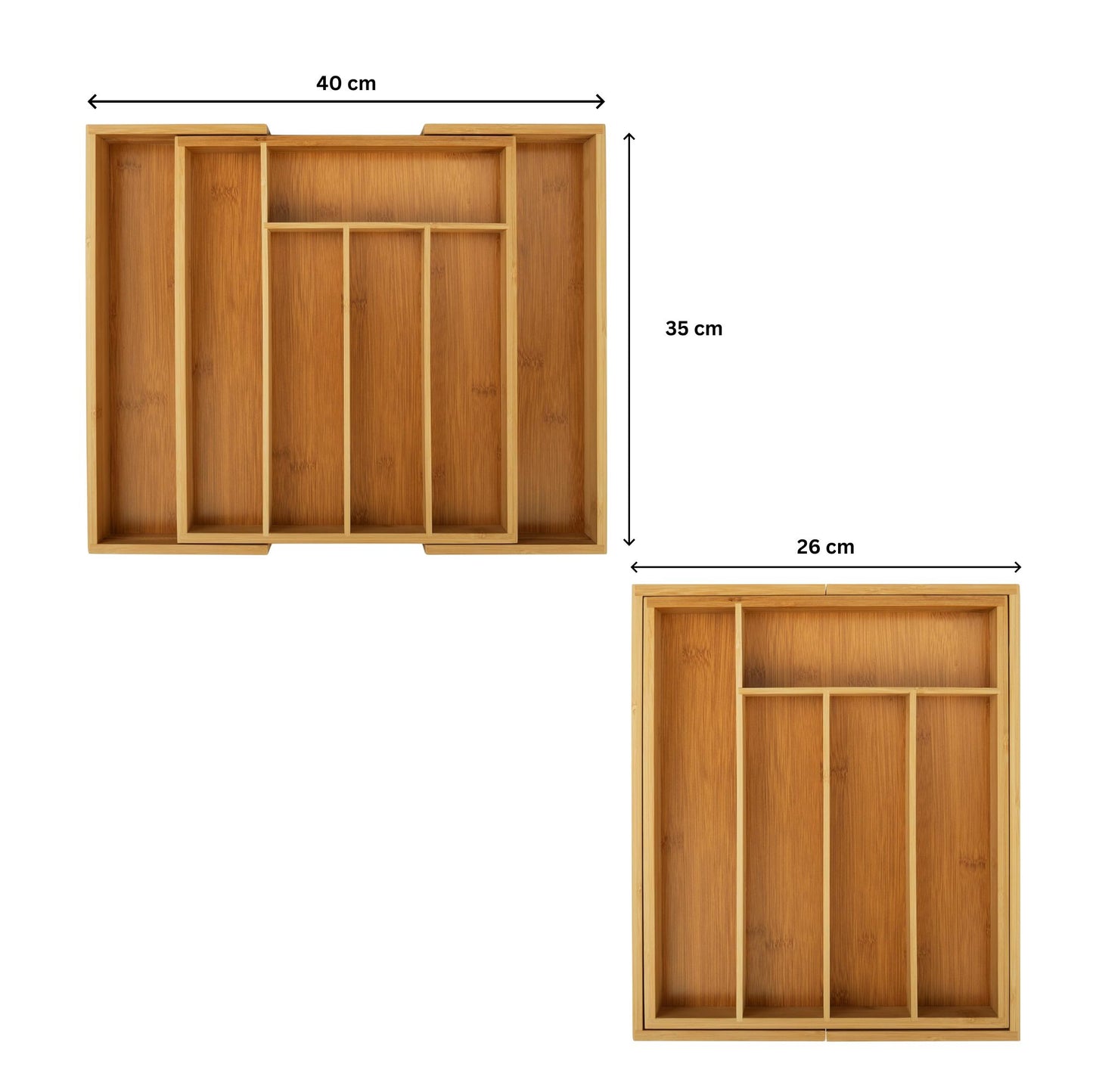 Range-couverts extensible en bambou premium – Organisation parfaite de vos tiroirs