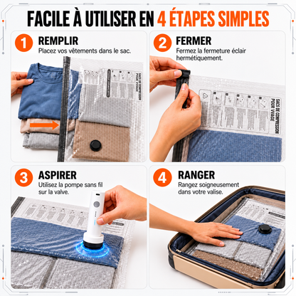 Lot de 12 Sacs Sous Vide avec Pompe Électrique – Maison & Voyage