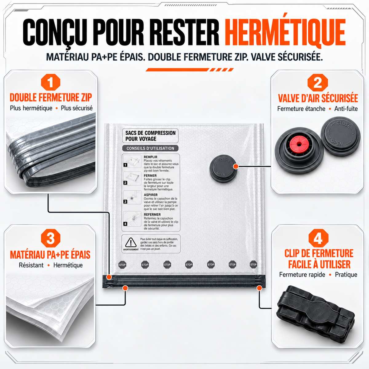 Lot de 12 Sacs Sous Vide avec Pompe Électrique – Maison & Voyage