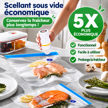 Kit Sous Vide Alimentaire – Pompe Électrique Rechargeable + 20 Sacs Réutilisables