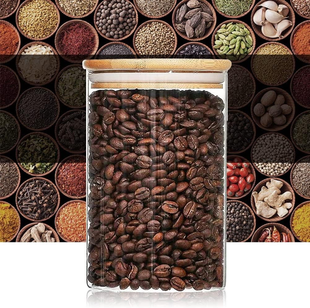 Pack de bocaux en verre de différentes tailles avec 25 étiquettes pour l’organisation du garde-manger