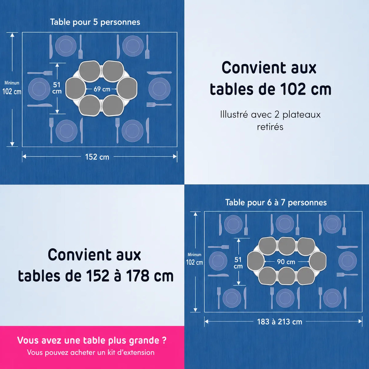 Lazy Susan 360° – Le Plateau Extensible qui Facilite Tous Vos Repas