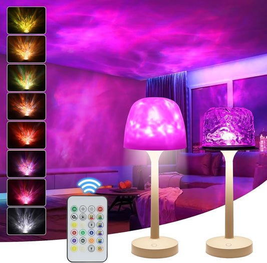 Projecteur 3 en 1 avec motif vagues de l'océan  – 16 Couleurs avec Télécommande