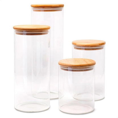 Pack de bocaux en verre de différentes tailles avec 25 étiquettes pour l’organisation du garde-manger